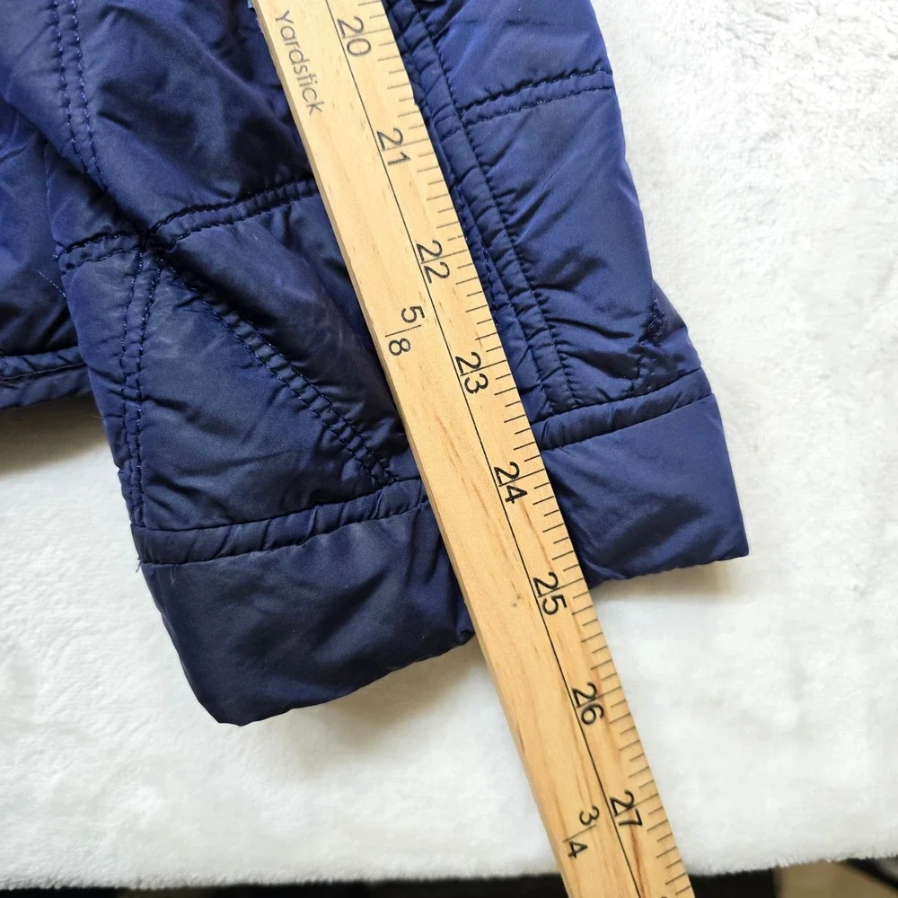 TALLIA‎ Quilted Bomber Jacket Mens Large Navy Blue Zip Lightweight Nylon